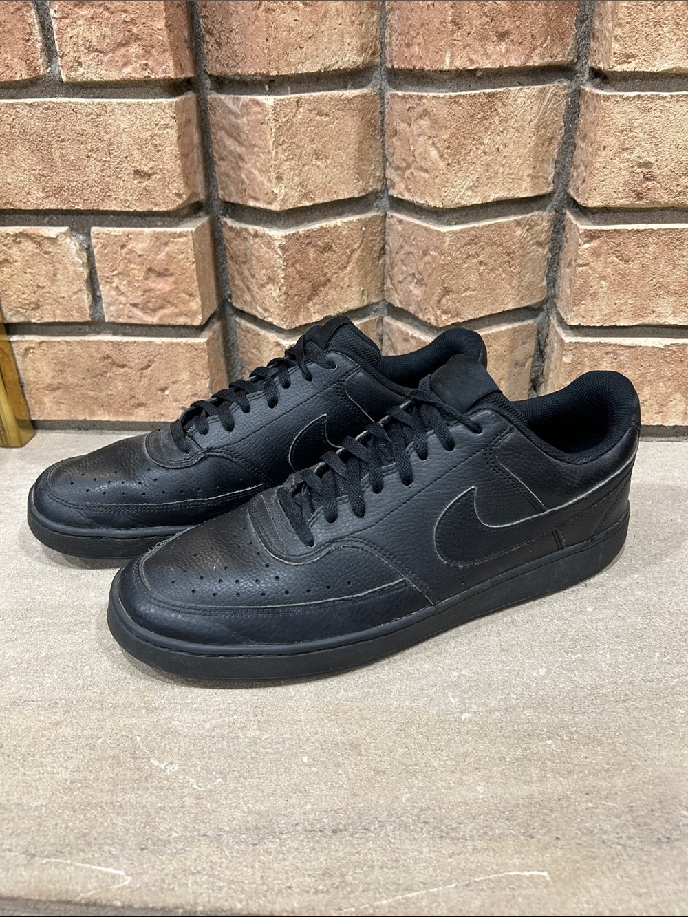 Nike Court Vision Low Triple Black Men's Size 13 Sneakers CD5463-002
